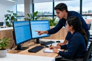 Equipo de outsourcing contable trabajando